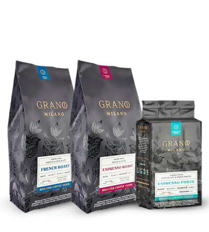 Zestaw Kaw: Grano Milano French 1kg + Espresso Roast 1kg + Macinato Espresso Forte 250g